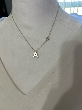 Silpada Sterling Silver Initial 'A' Necklace with Accent Gem